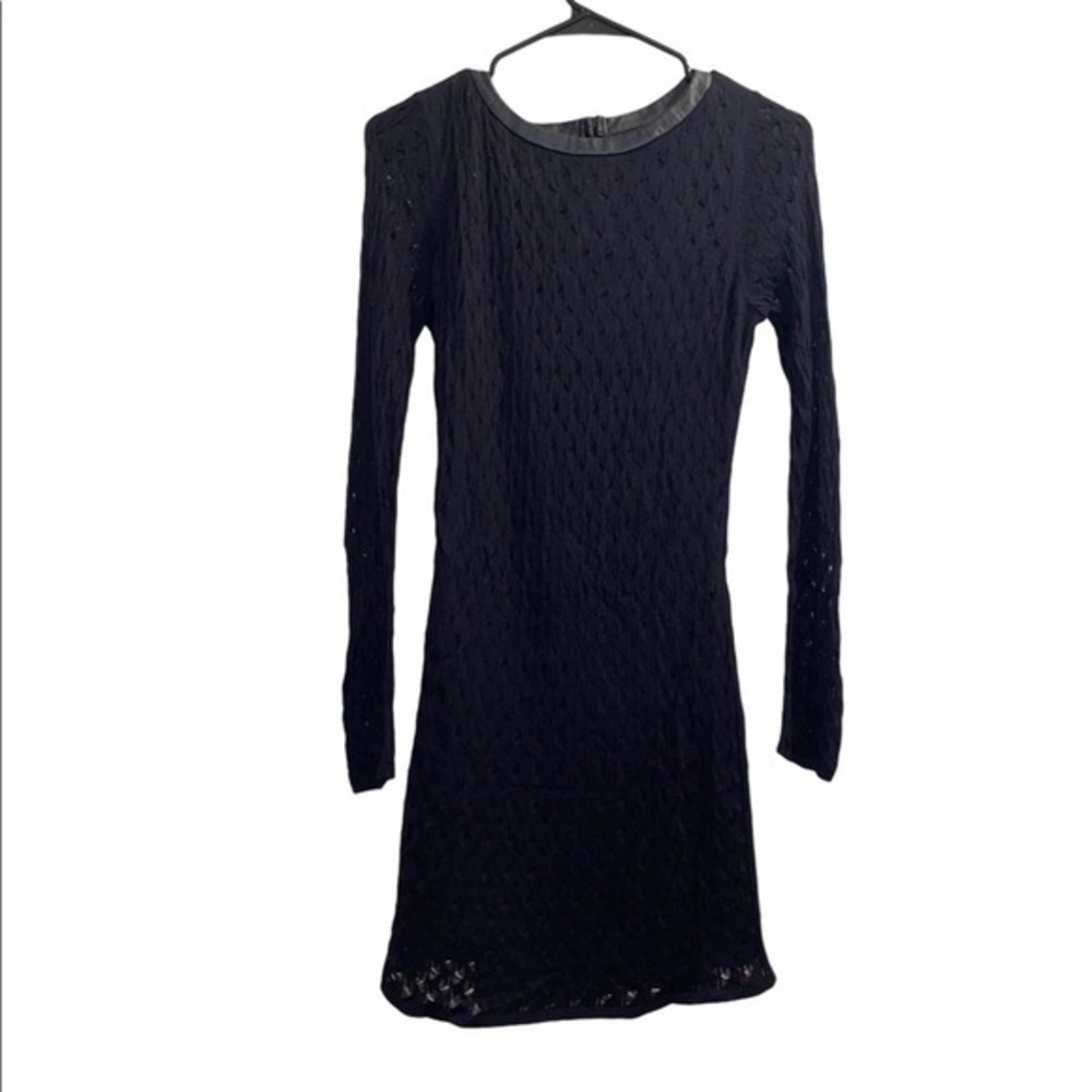 DVF Slim Kivel Ladder Black Lace Dress Size P